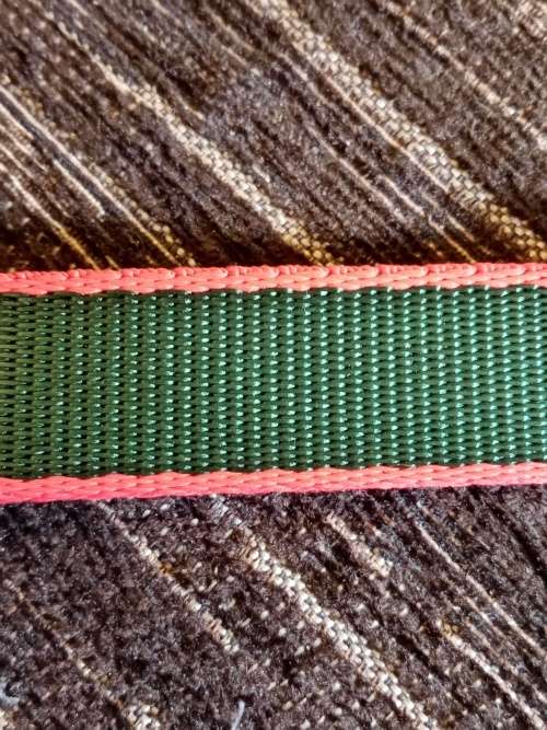 Seatbelt nato wrist watch strap green with red 20mm