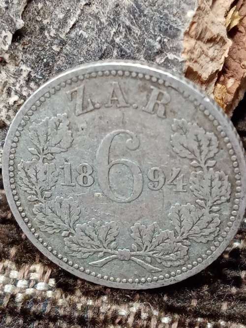 1894 ZAR sixpence
