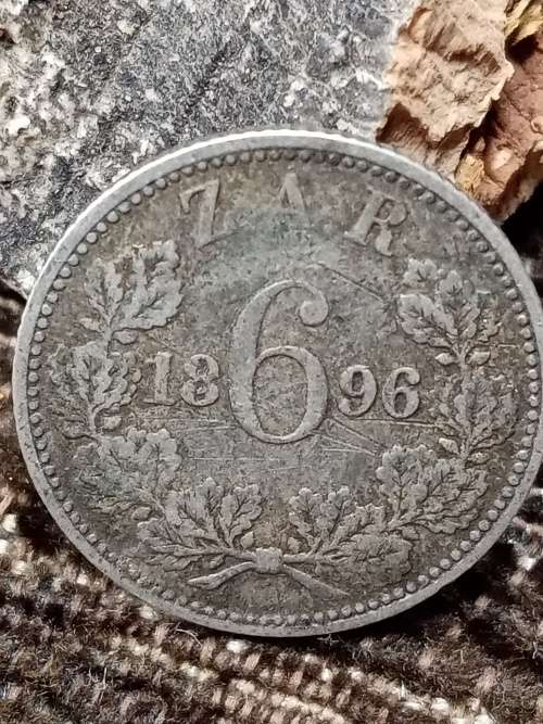 1896 ZAR sixpence