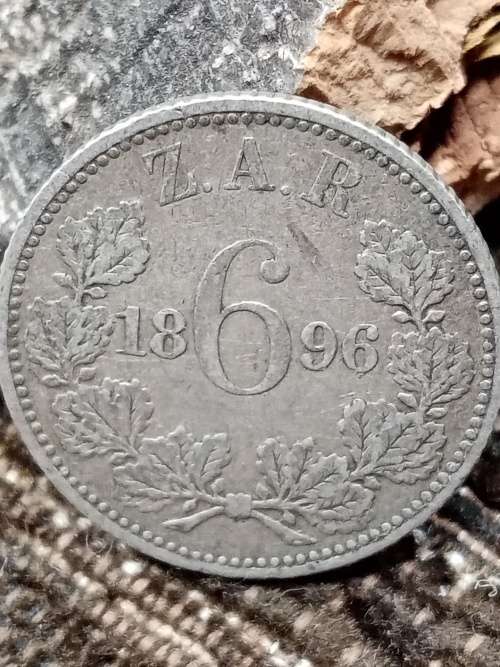 1896 ZAR sixpence