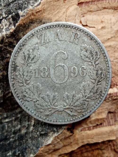 1896 ZAR sixpence