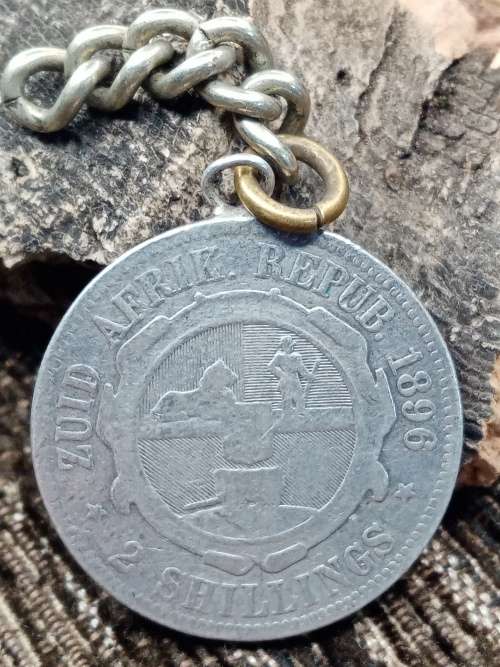 1896 ZAR 2 shillings made into pendant