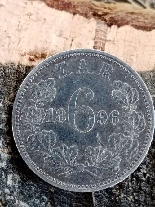 1896 ZAR sixpence