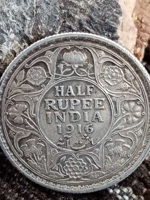 1916 half rupee india