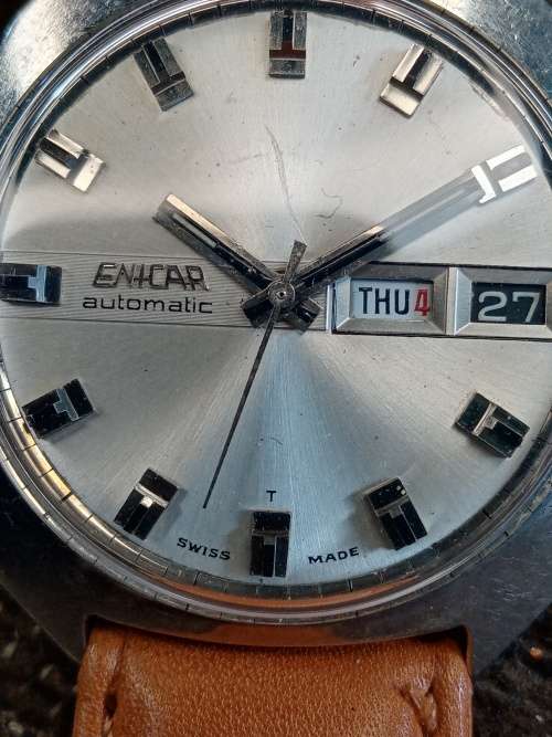 Enicar seapearl wrist watch 35mm ex crown WORKING