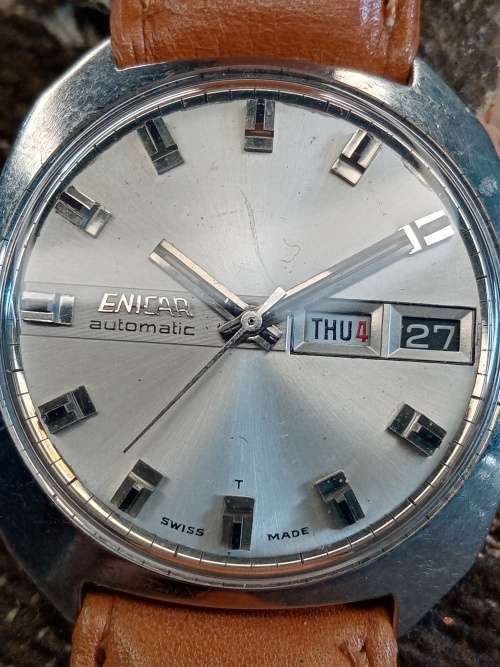Enicar seapearl wrist watch 35mm ex crown WORKING
