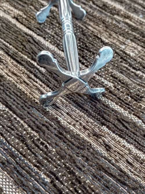 Sterling silver knife stand Hallmarks Birmingham 1831 height 40mm length 70mm