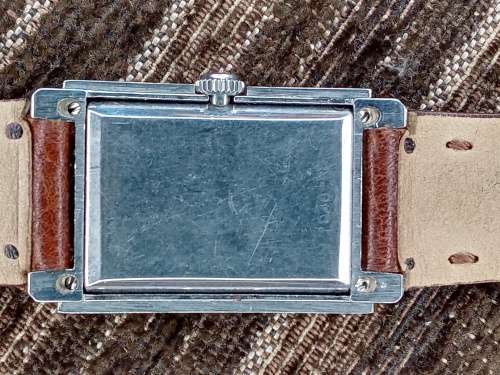 Cyma tank wrist watch manual wind circa 1930`s stainless steel case WORKING