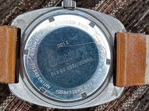 Lanco seaborn 3000 wrist watch tropical dial and rotating bezel 38mm ex crown WORKING