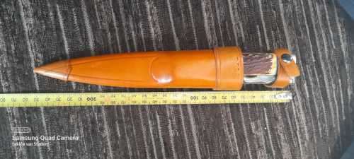 Othello Solingen Germany `pig sticker` Bowie knife stag horn handle new old stock