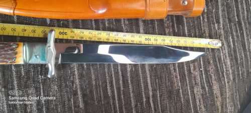 Othello Solingen Germany `pig sticker` Bowie knife stag horn handle new old stock