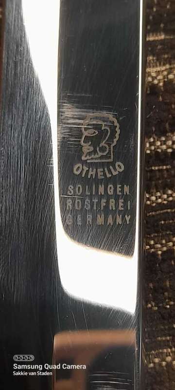 Othello Solingen Germany `pig sticker` Bowie knife stag horn handle new old stock