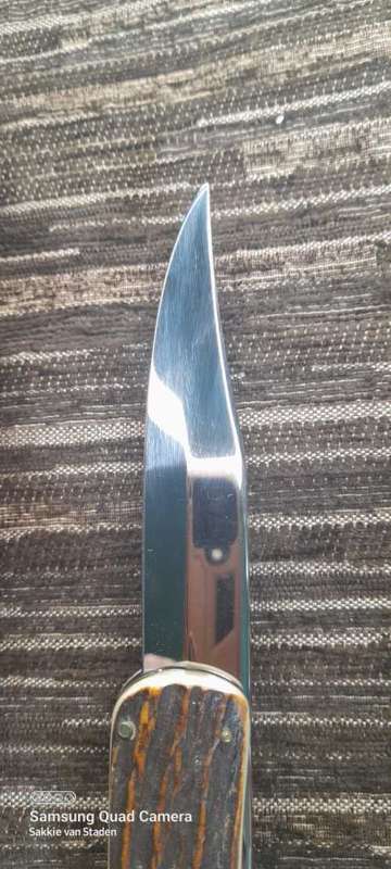 Othello Solingen Germany `pig sticker` Bowie knife stag horn handle new old stock