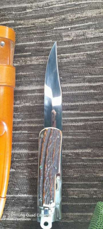 Othello Solingen Germany `pig sticker` Bowie knife stag horn handle new old stock