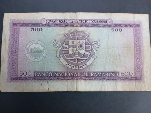Banco Nacional Ultramarino Mocambique Provincia Portuguesa 500 Quinhentos Escudos 1967