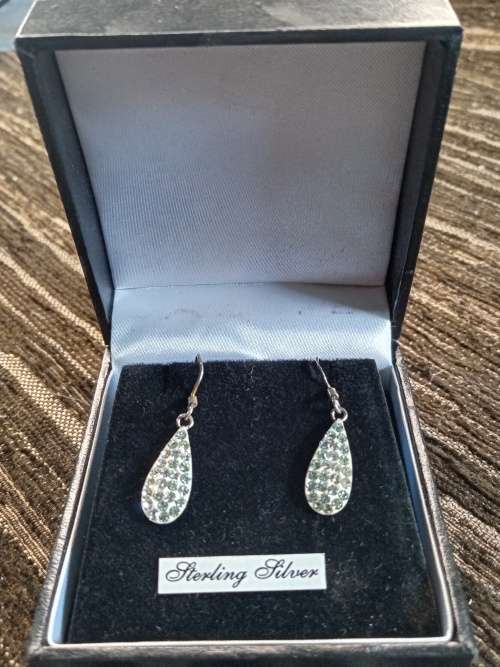 Sterling silver earrings in box