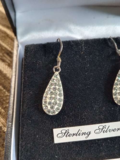 Sterling silver earrings in box
