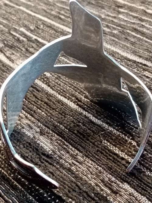Sterling silver and copper adjustable bangle