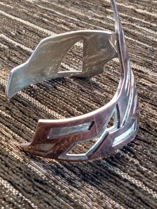 Sterling silver and copper adjustable bangle