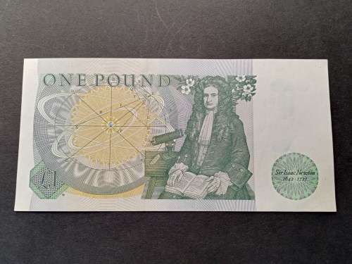 One pound note Isaac Newton Bank of England