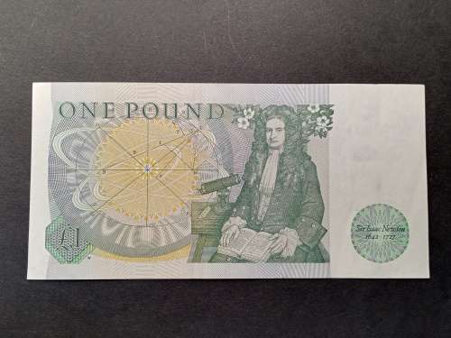 One pound note Isaac Newton Bank of England