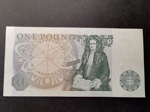 One pound note Isaac Newton Bank of England