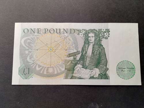 One pound note Isaac Newton Bank of England