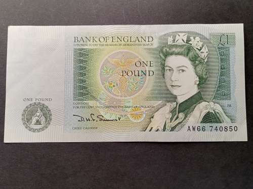 One pound note Isaac Newton Bank of England