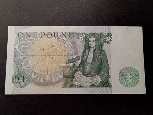 One pound note Isaac Newton Bank of England