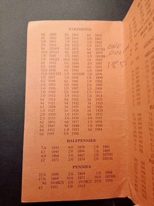Prices for english coins booklet