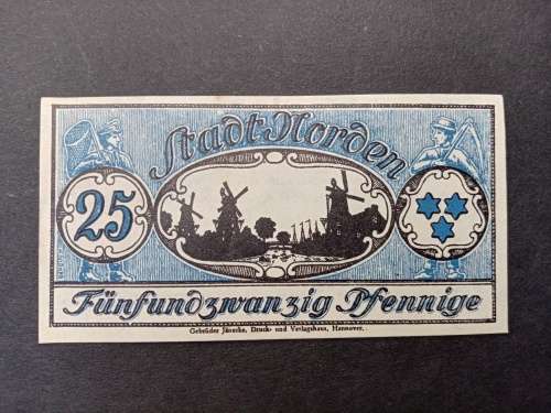 War notes 25 pfennige 1921