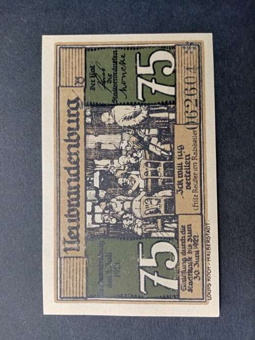 War notes 75 pfennig 1921