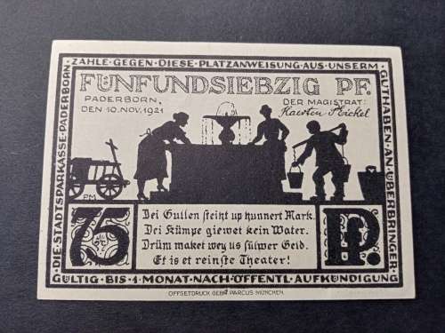 War notes 75 pfennige 1921