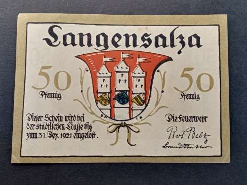 War notes 50 pfennig 1921