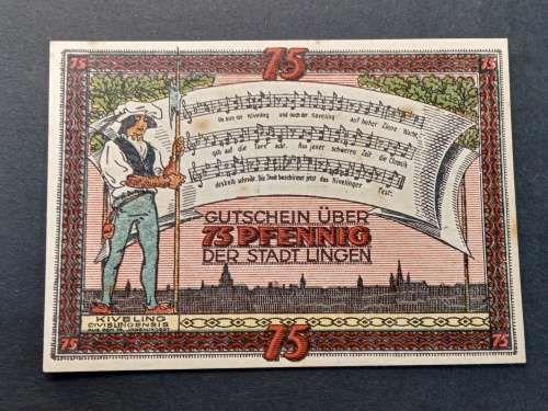 War notes 75 pfennig 1921