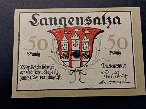 War notes 50 pfennig 1921