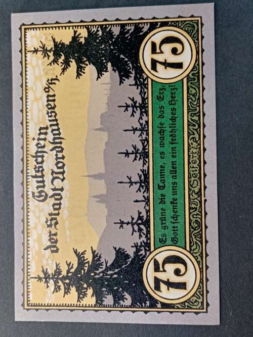 War notes 75 pfennig 1921