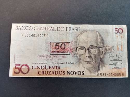 Banco Central Brasil 50 cinquenta cruzados novos