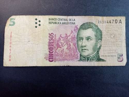 Banco Central De La Republica Argetina 5 Cinco Pesos