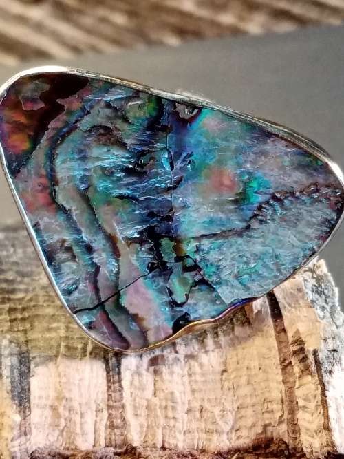 Sterling silver ring Size Q.5 Handmade mother of pearl ring