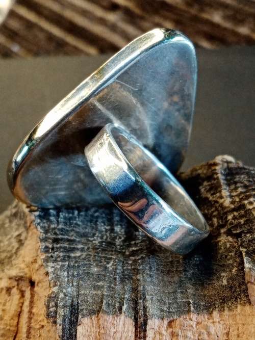 Sterling silver ring Size Q.5 Handmade mother of pearl ring