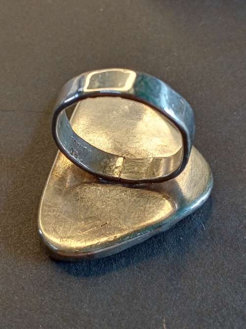 Sterling silver ring Size Q.5 Handmade mother of pearl ring
