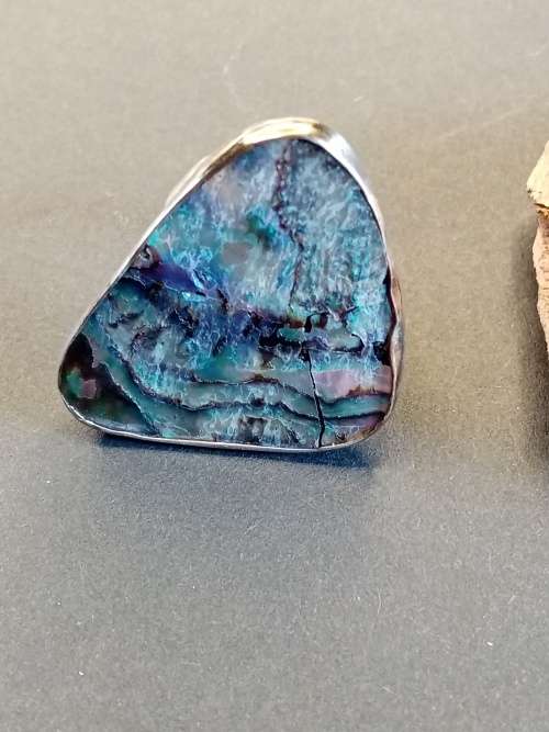 Sterling silver ring Size Q.5 Handmade mother of pearl ring