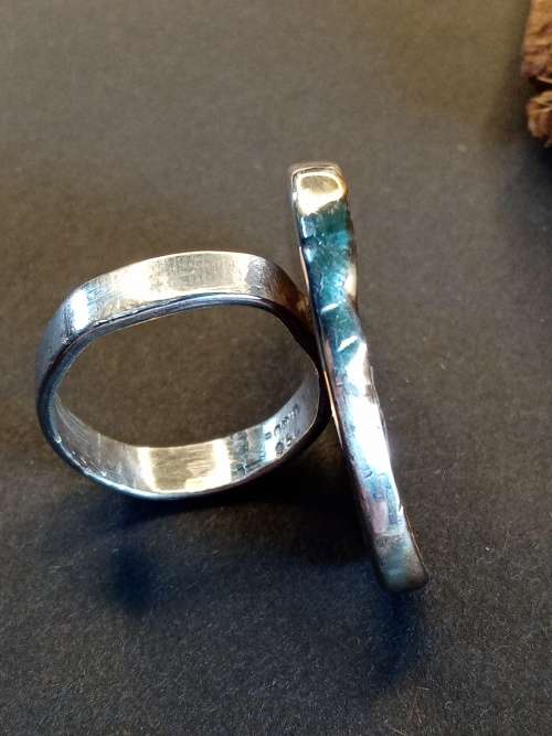 Sterling silver ring Size Q.5 Handmade mother of pearl ring