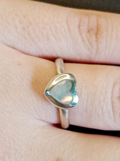 Sterling silver Mother of Pole ring Size M.5