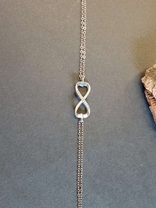 Sterling silver Eternity bracelet 21.5 cm