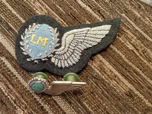 LM Airforce halfwing silver cloth and metal