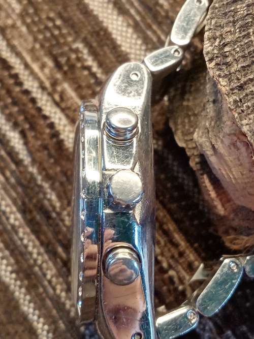 Swatch chronograph wrist watch 39mm ex crown WORKING