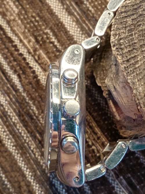Swatch chronograph wrist watch 39mm ex crown WORKING