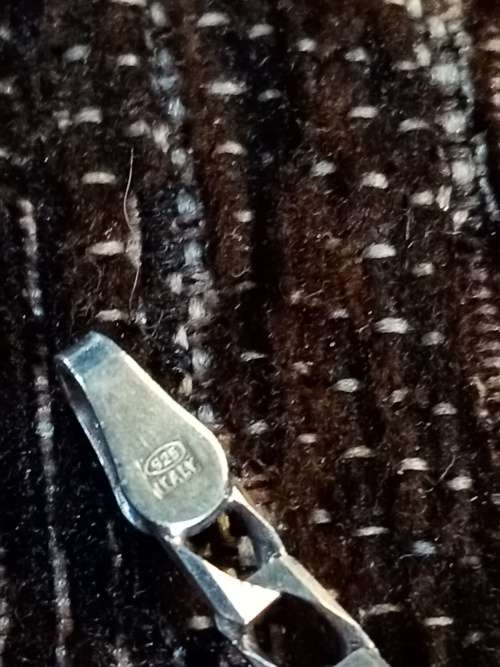 sterling silver neck chain pendant unknown stone 55cm long